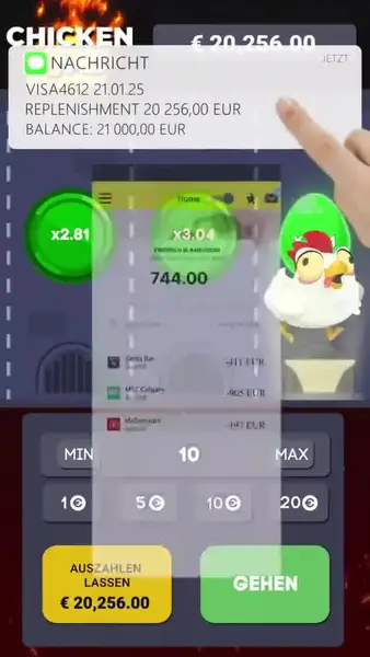 Кадр рекламы Chickens Road