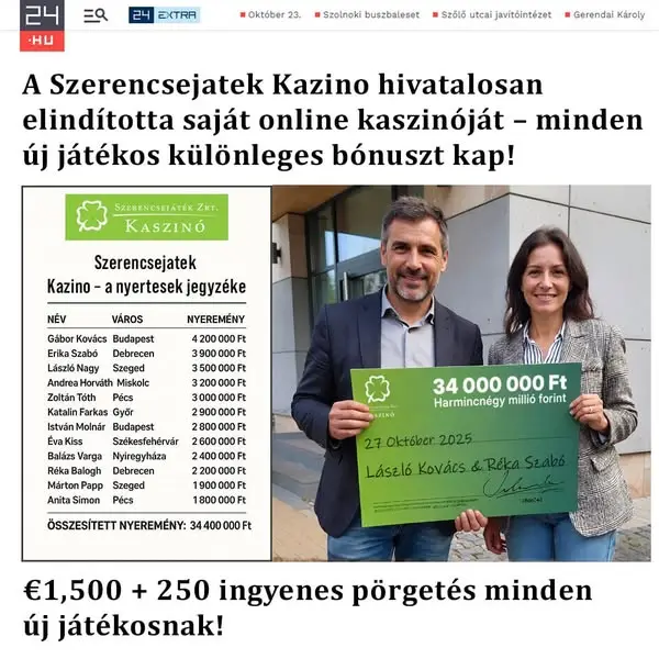 Кадр рекламы Szerencsejáték Kaszino