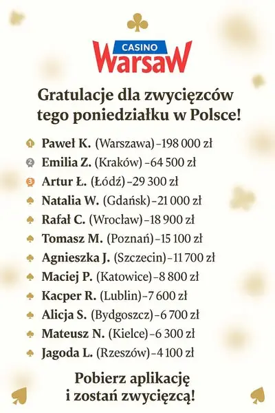 Кадр рекламы Casino Warsaw