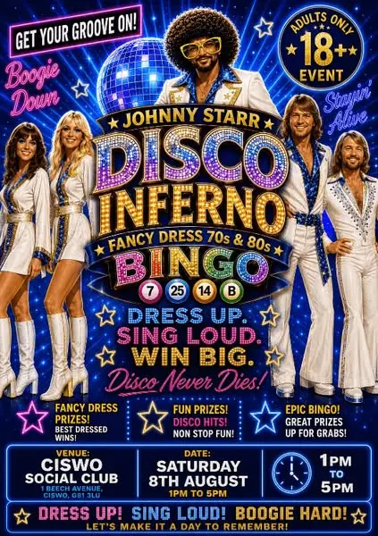 Кадр рекламы Boogie Bingo Events