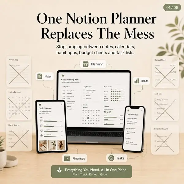 Кадр рекламы Ultimate Notion Planner