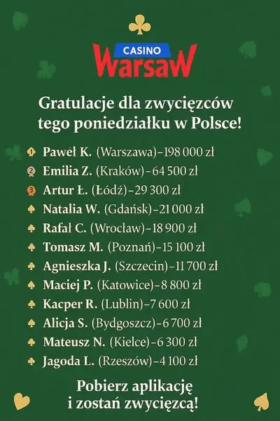 Кадр рекламы Casino Warsaw