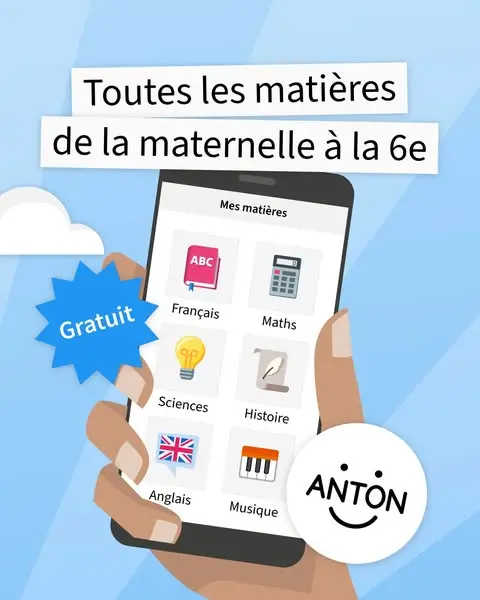 Кадр рекламы ANTON - L’appli gratuite pour l’école primaire