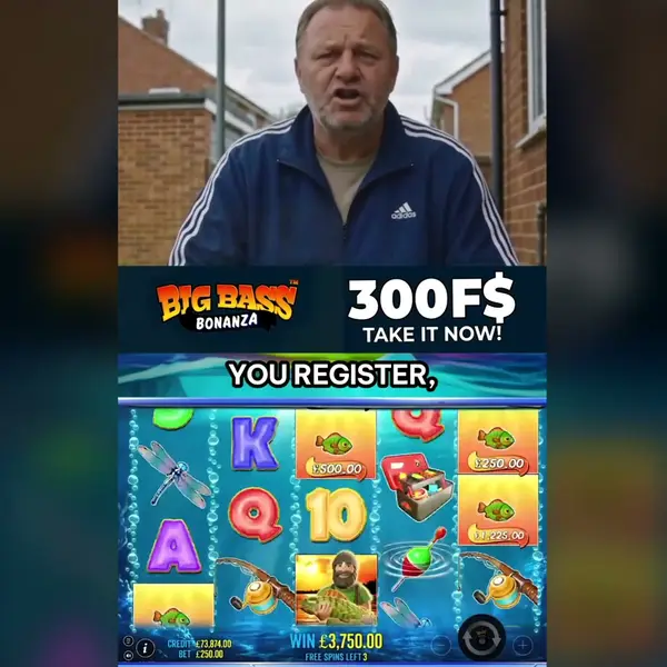 Кадр рекламы Big Bass Slots