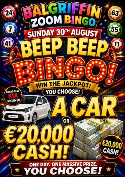 Кадр рекламы Balgriffin Inn Thursday & Sunday Night ZOOM BINGO