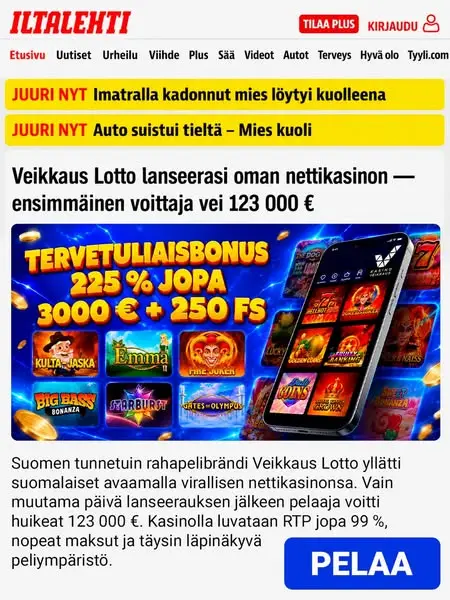 Кадр рекламы Veikkaus FI
