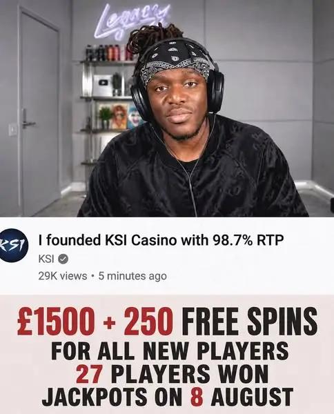 Кадр рекламы KSI Slots