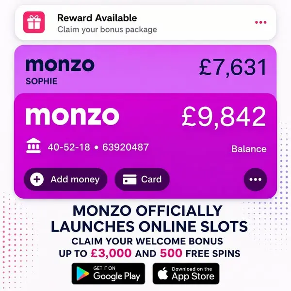 Кадр рекламы Monzo Slots
