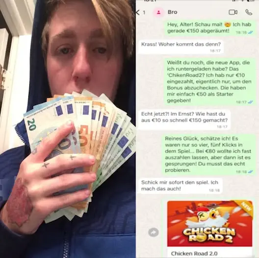 Кадр рекламы ChickenRoad To Win