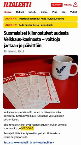 Кадр рекламы Onnen Hetket Suomi