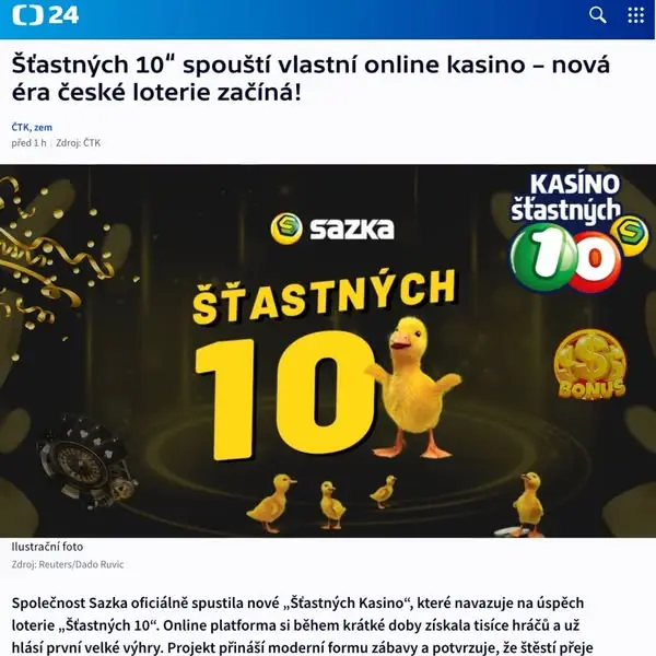 Кадр рекламы Štastných Kasino
