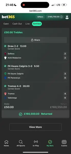 Кадр рекламы Bet365 Fixed Platform