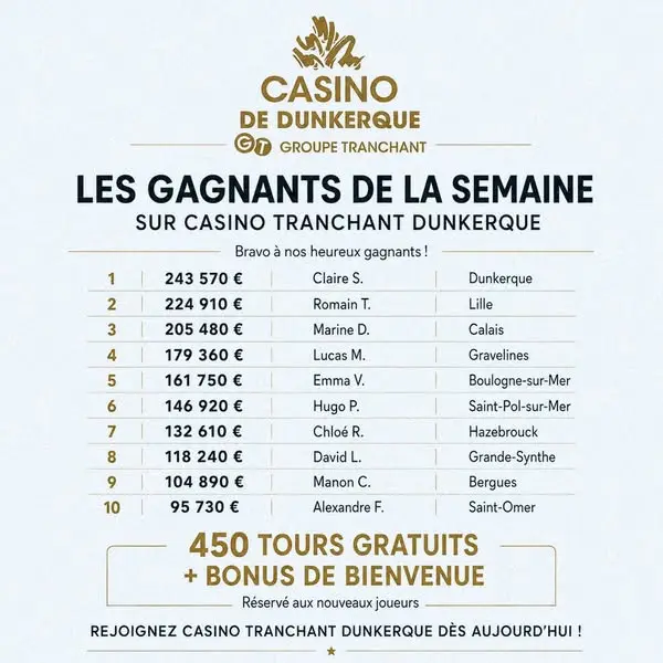 Кадр рекламы Сasino Tranchant Dunkerque