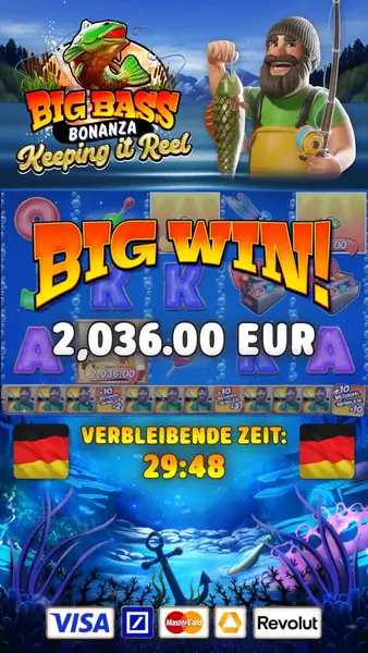 Кадр рекламы Big Bass Bonanza UK