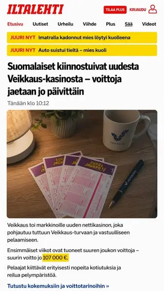 Кадр рекламы Kultainen Onni