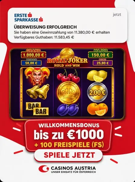 Кадр рекламы Casinos Austria