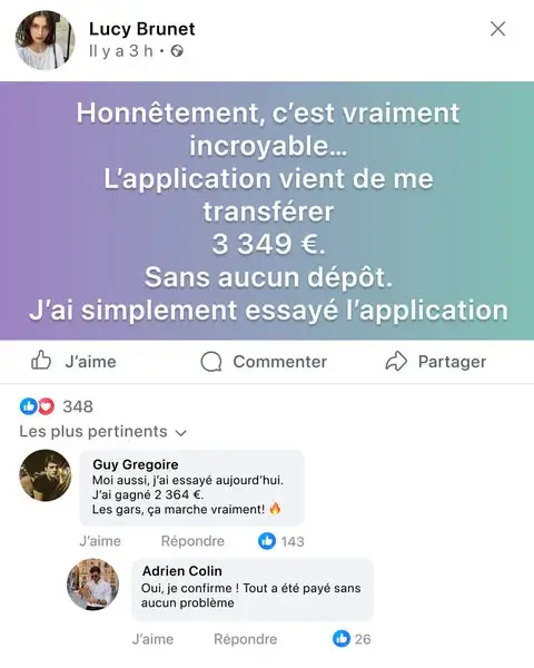 Кадр рекламы Club des Gagnants