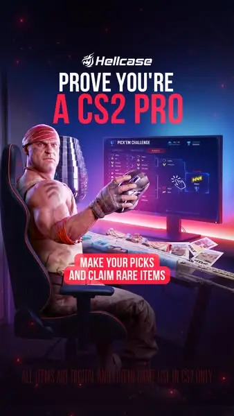Кадр рекламы CS:GO Hellcase