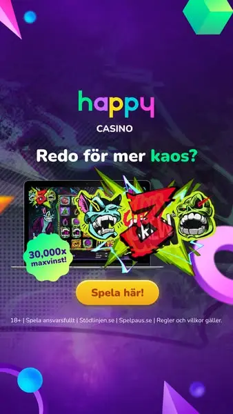 Кадр рекламы Happycasino.se