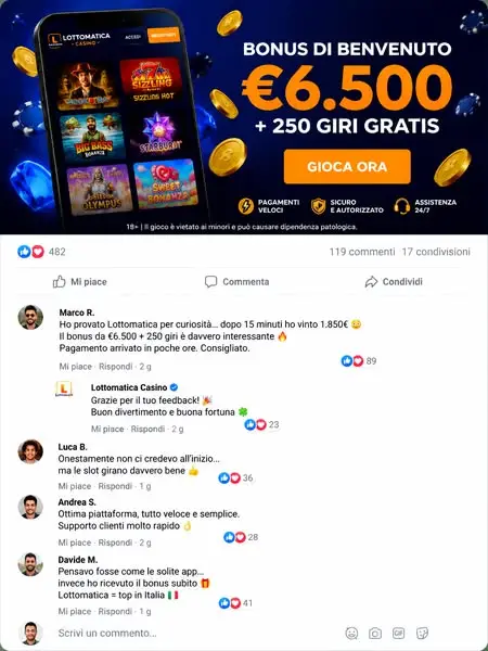 Кадр рекламы Lottomatica App