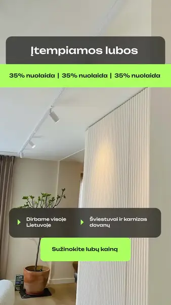 Кадр рекламы Įtempiamos lubos
