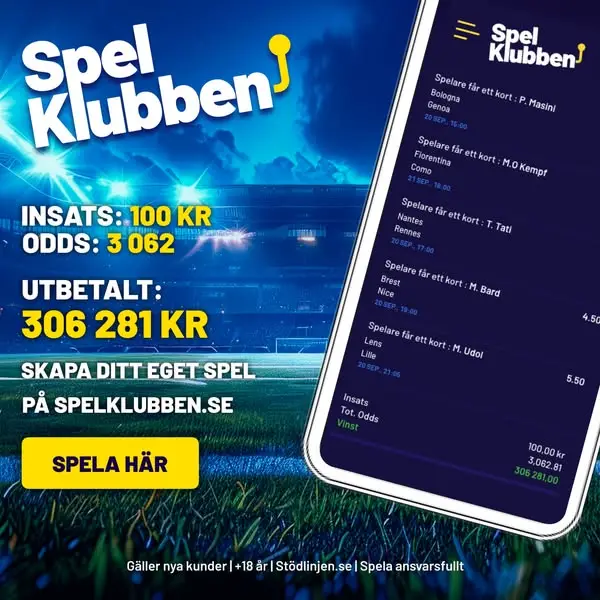 Кадр рекламы Spelklubben