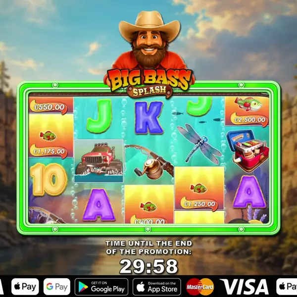 Кадр рекламы Big Bass Slots