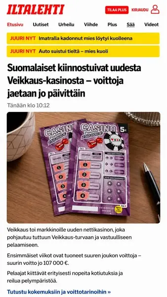 Кадр рекламы Veikkaus FI