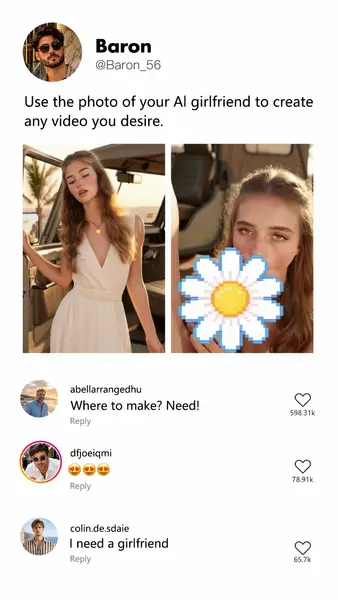 Кадр рекламы Sizzling AI video generator