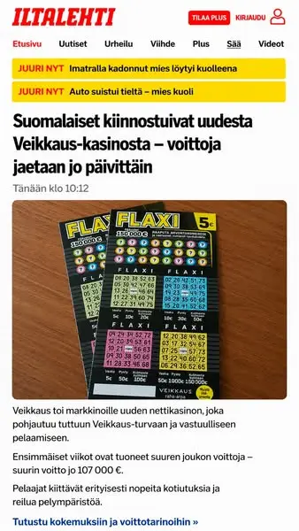 Кадр рекламы Veikkaus FI