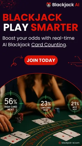 Кадр рекламы Blackjack-AI.com