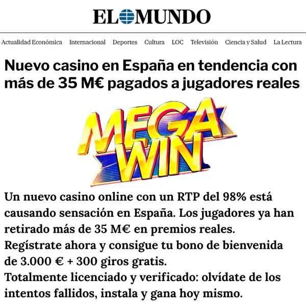 Кадр рекламы MEGA WIN