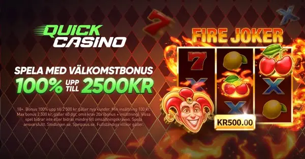 Кадр рекламы Quick Casino Sverige