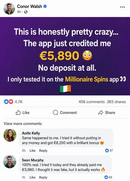 Кадр рекламы Millionaire Spins