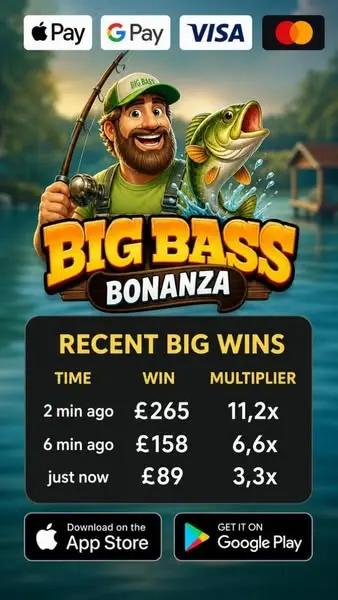 Кадр рекламы Big Bass Slots