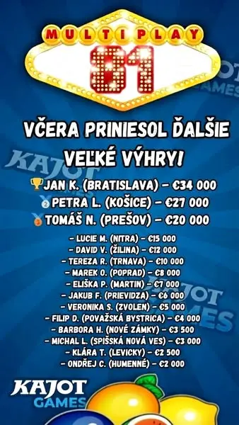 Кадр рекламы Online Kajot Jackpot