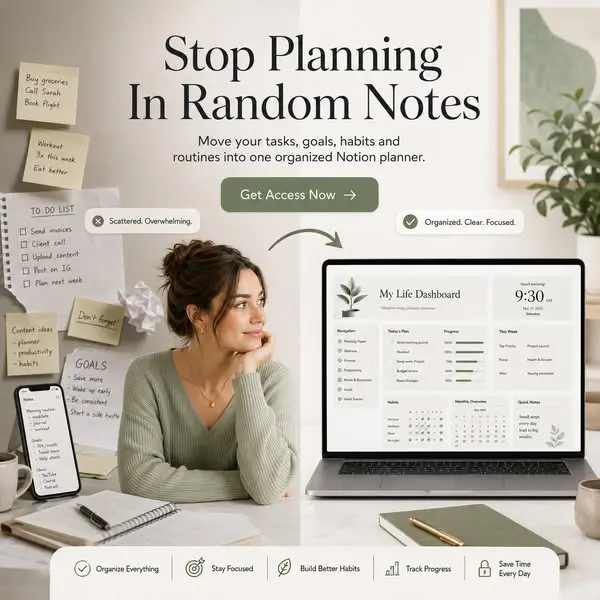 Кадр рекламы Ultimate Notion Planner