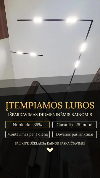 Кадр рекламы Įtempiamos lubos