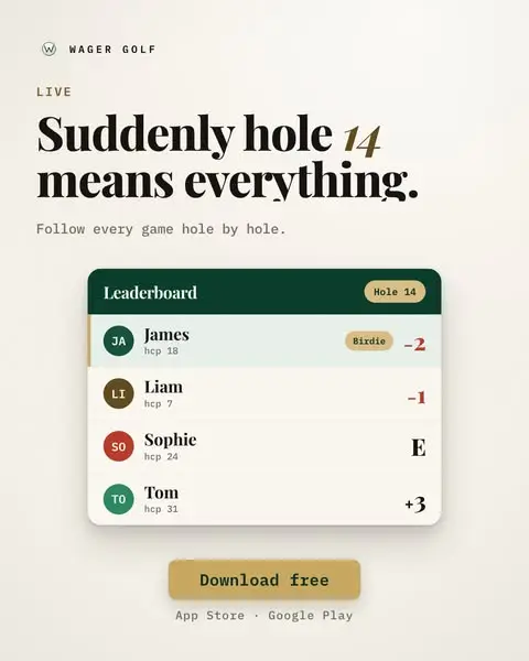 Кадр рекламы Wager Golf