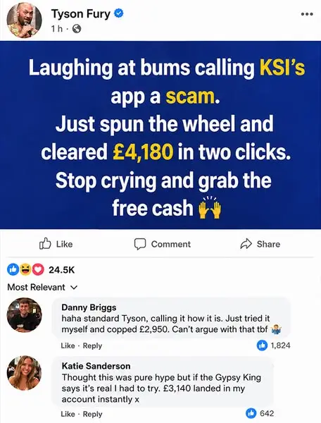 Кадр рекламы KSI Lucky Wheel