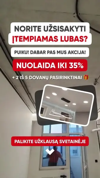 Кадр рекламы Įtempiamos lubos