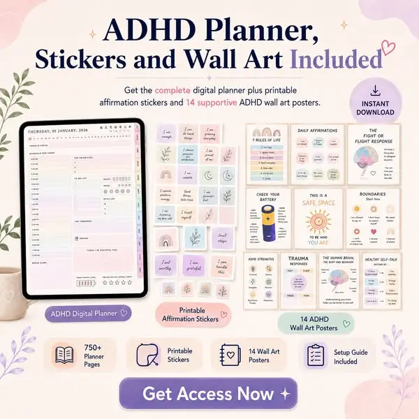 Кадр рекламы ADHD Planner Kit