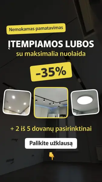 Кадр рекламы Įtempiamos lubos
