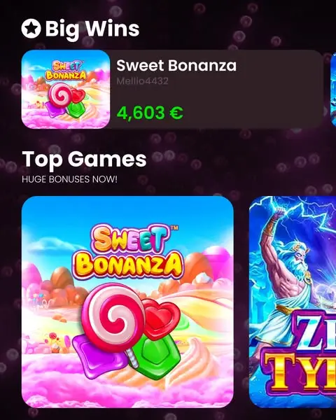 Кадр рекламы Sweet Bonanza EU