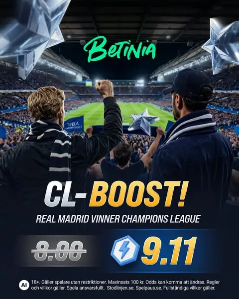 Кадр рекламы Betinia Sverige