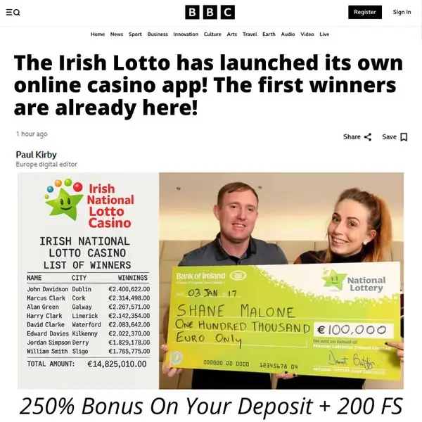 Кадр рекламы Irish National Lotto
