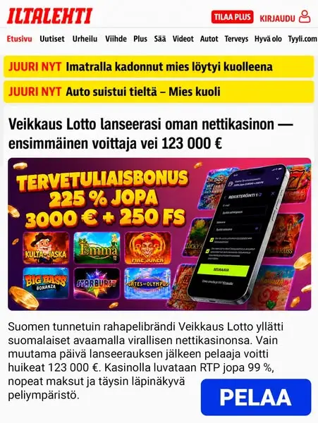 Кадр рекламы Veikkaus FI
