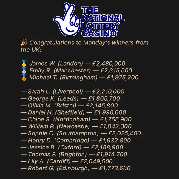 Кадр рекламы The National Lottery Casino