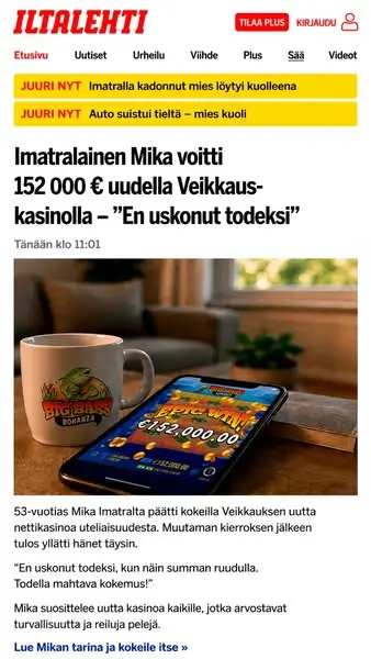Кадр рекламы Veikkaus FI