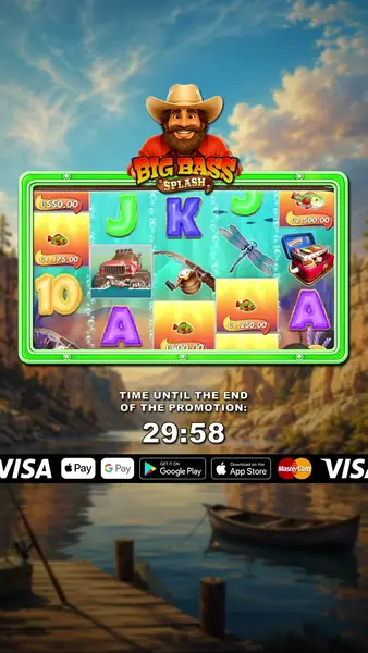 Кадр рекламы Big Bass Slots